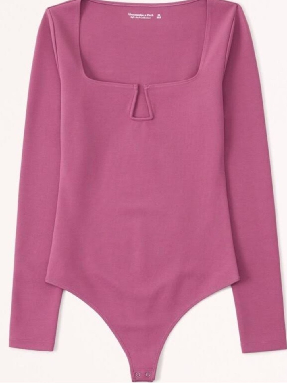 Abercrombie & Fitch Dusty Rose Square-Neck Long Sleeve Bodysuit